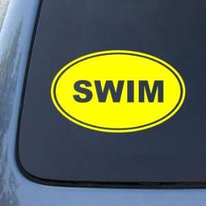  SWIM EURO OVAL   Swimming   Vinyl Car Decal Sticker #1749 