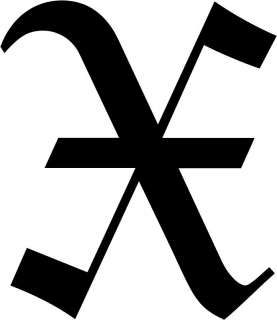 Old English Letter X Initial Decal 9.75 choose color  