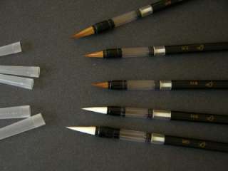 Lot of 5 Piston filler Ink Watercolor Water Brush Pens  