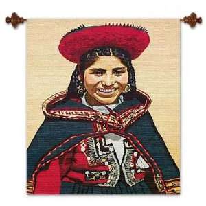 Wool tapestry, Girl from Chincheros 
