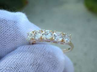 7,938 CERTIFIED 1.14CT 5 DIAMOND WEDDING RING BAND 14K GOLD F COLOR 