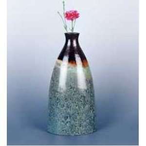 18in Ceramic Vase   Blue Choc Drip 