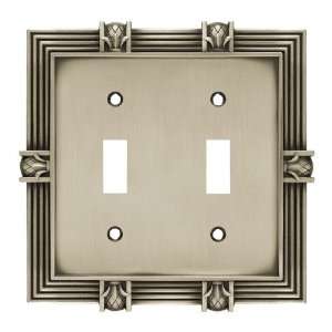  BRAINERD 64460 Pineapple Double Switch Wall Plate, Brushed 