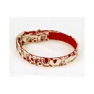  White and Red Scribble Collar for Dogs with Attitude 