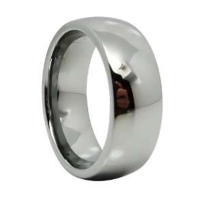 8mm Comfort Fit High Polished Classic Dome Mens Tungsten Carbide Ring 