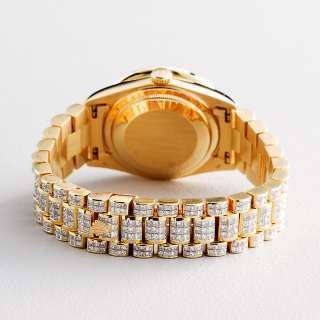 Mens Rolex 18K Yellow Gold Day Date President 40 CT DIAMOND Watch 