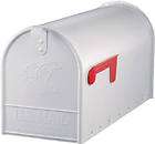 Elite White Galvanized Large T2 Rural Post Mailbox