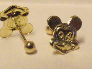 14K MICKEY MOUSE SOLID GOLD EARRINGS   NEW  
