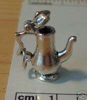 Sterling Silver Movable Fancy Coffee Pot Charm  