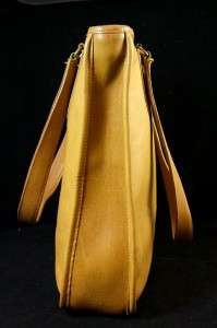 Vintage NYC Bonnie Cashin COACH, Mustard Color Leather Long Tote Purse 