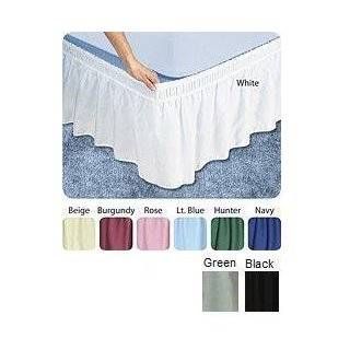NEW WRAP AROUND BED SKIRT / DUST RUFFLE   18 DROP, QUEEN/KING, WHITE 