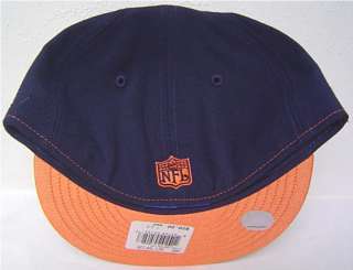Navy Denver Broncos Flat bill Fitted Cap w/ side logo  