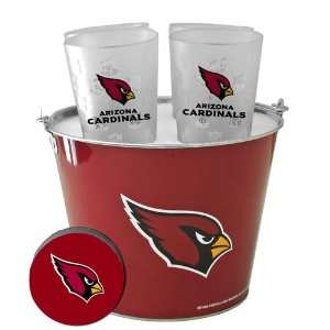   Brands Arizona Cardinals Bucket and Pint Glass Set
