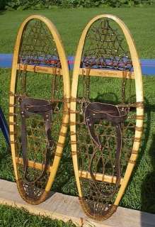BRAND NEW BEAR PAW Snowshoes 36x10 Leather Binding Wooden Frame 