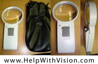 Hand Held 4x Magnifier 2 & 3/4, LED light 4 Low Vision  