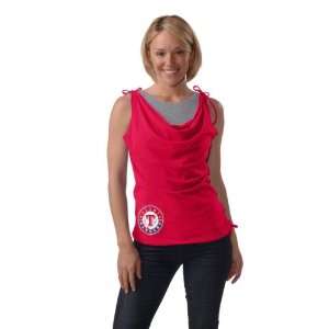  Texas Rangers Womens Double Hit Layered Tank Top Sports 