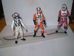 Lot of 3 Rebel Pilots. Star Wars Action Figures. Figure Base Included 