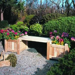  Rustic Natural Cedar Planter Bench Patio, Lawn & Garden