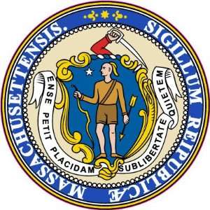 State of Massachusetts Seal United States Car Bumper Sticker Decal 4.5 