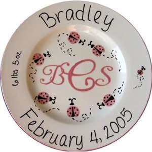  Ladybug Hand Painted Personalized Plate