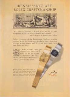 1981 Rolex Benvenuto Cellini Collection VintagePrint Ad  