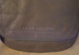 New w Tags Juicy Couture Grey & Fuschia Leather Messenger Handbag w 