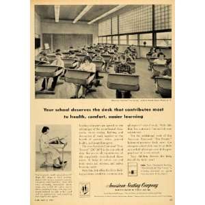 1951 Ad American Seating Fassett School Desks Elmira 