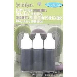Spa Indulgence 3 Pack Body Lotion Colorants Pink Lilac Turquoise
