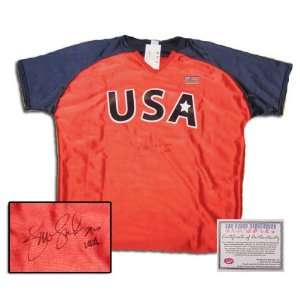 Jennie Finch Team USA Autographed Olympic Red Jersey