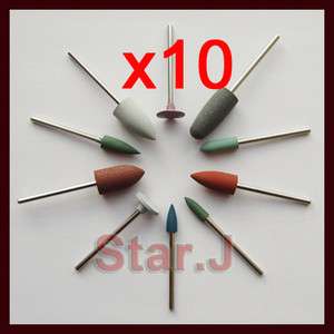 100pcs Assorted SILICONE polishers 2.35mm Diamond polishing Burs 10pcs 