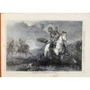  London Almanack Escape Horse Chase 1866 Antique Print 