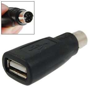  Gino Black USB to PS/2 Mouse Conversion Connector Adapter 