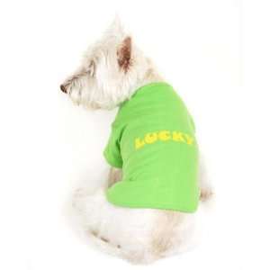  Designer Dog T Shirt   Lucky Dog T Shirt   Green   X 