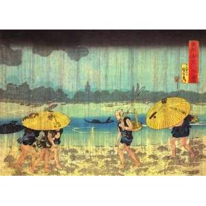  Labels Japanese Art Utagawa Kuniyoshi At the shore of the Sumida river
