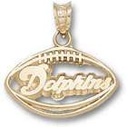 LogoArt Miami Dolphins 14K Gold DOLPHINS Pierced Football Pendant