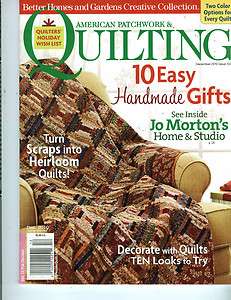 AMERICAN PATCHWORK & QUILTING DECEMBER 2010 TEN EASY HANDMADE GIFTS 