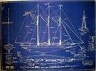 Racing Schooner Yacht Atlantic 1905 Blueprint Plan Drawing 22 x 29