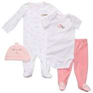 Carter’s® Baby Girls Four Piece Outfit Set Bird Pink/White at  