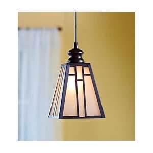    In Amber Glow Glass Mission Style Pendant Light