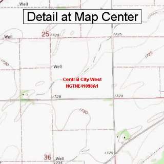 USGS Topographic Quadrangle Map   Central City West, Nebraska (Folded 