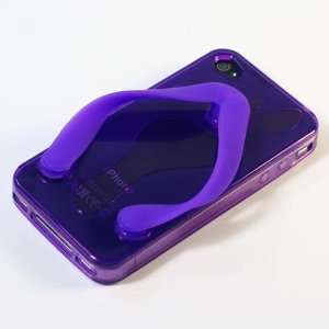  ZuGadgets (Purple) Flip Flop Style TPU Case for iPhone 4 + Free 