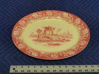 Vintage Melrose Baker & Co Oval Red Transferware Platter M76  