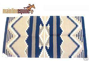 Mayatex Saddle Blanket Wool Western Durango 32x64 Navy  