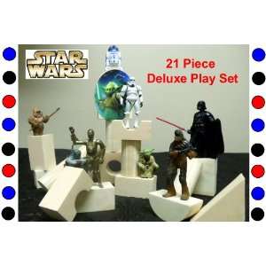 Star Wars Deluxe 21 Piece Play Set Including 8 Figures 