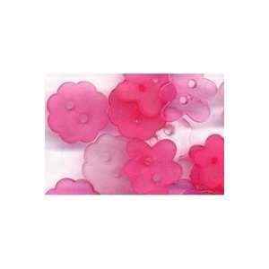  Button Clear Flower Cotton Candy (6 Pack)