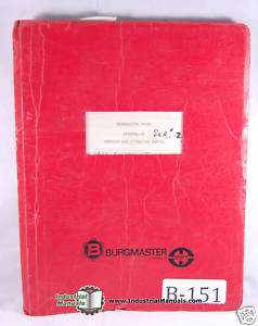 Burgmaster 25BH Turret Drill Service & Parts Manual  