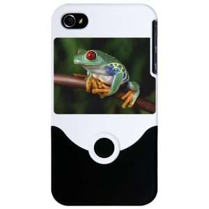  iPhone 4 or 4S Slider Case White Red Eyed Tree Frog 