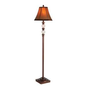   Elegant Antique Style Gem Accent Floor Lamp with Shade