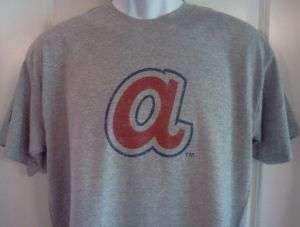 Atlanta BRAVES 1970s Throwback Logo T Shirt Large  