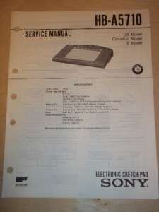 Sony Service Manual~HB A5710 Electronic Sketch Pad  